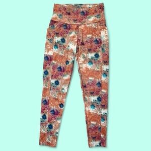Yogasmoga Colorful Floral Abstract Workout Sport Activewear Legging Pants